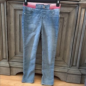 “Worn Once” In Excellent Condition! Blue Jeans with Pink Waistband